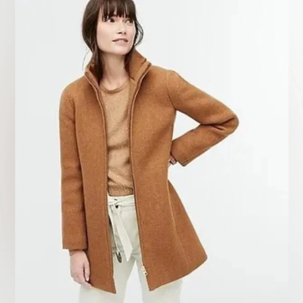 J. Crew Camel Brown Wool Blend Pea Coat - Picture 7 of 8